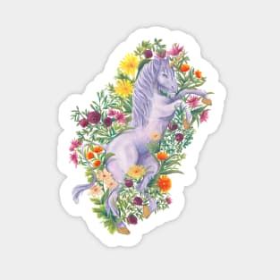 Unicorn Millefleur - Unicorn in Field of Wildflowers Sticker